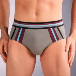 Slip met hoge taille en contrasterende strepen - set van 6