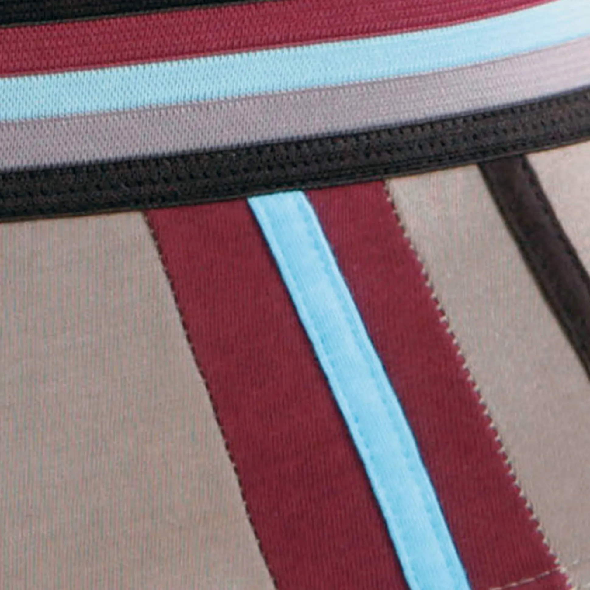 Slip met hoge taille en contrasterende strepen - set van 6