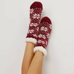Slipvrije sokken in gevoerd chenilletricot