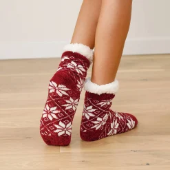 Slipvrije sokken in gevoerd chenilletricot