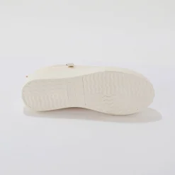 Sneakers in canvas, met sleehak, rits en veters