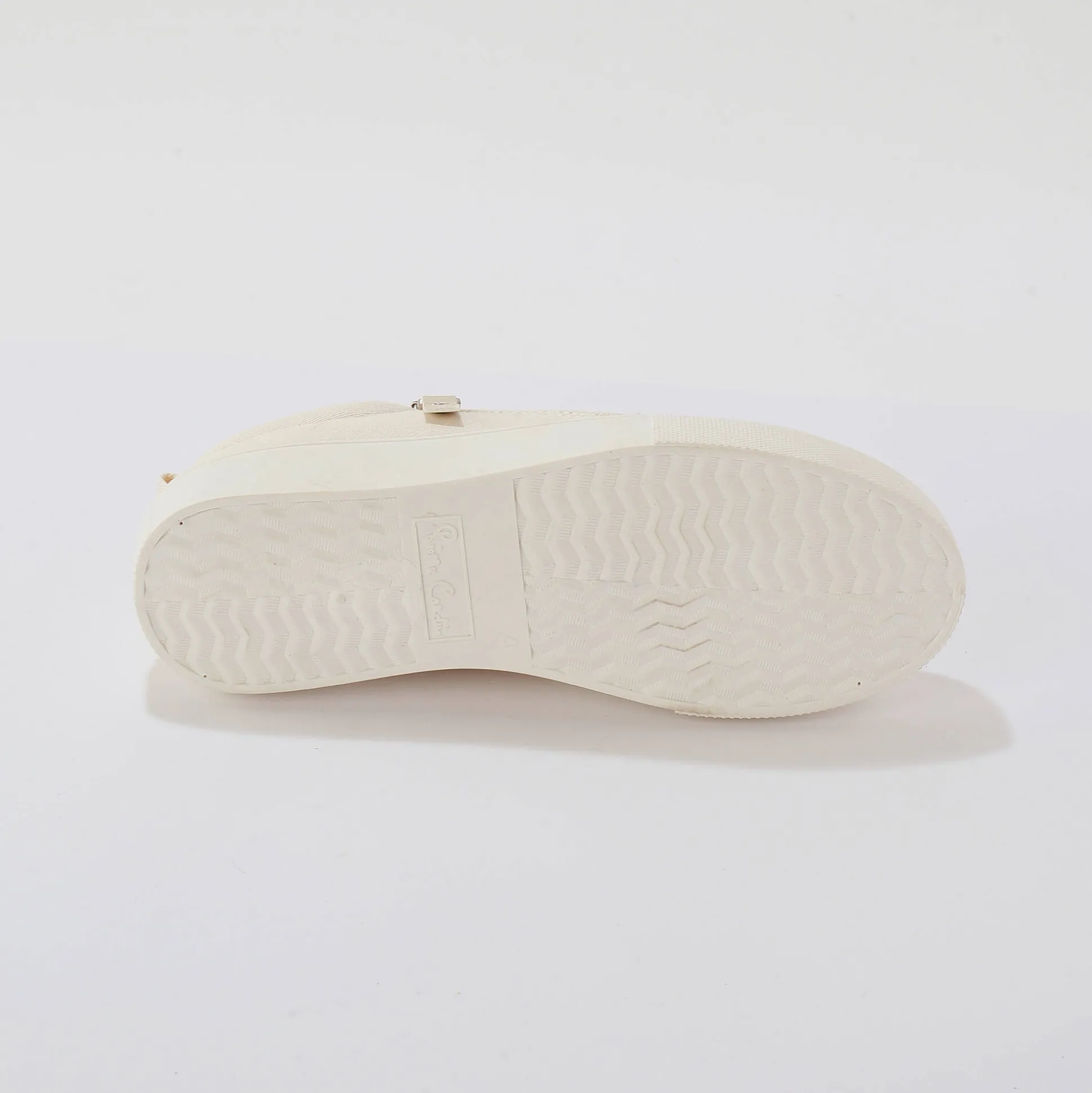 Sneakers in canvas, met sleehak, rits en veters