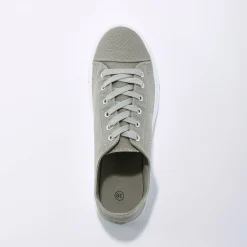 Sneakers in canvas met veters en doorloopzool in platformstijl