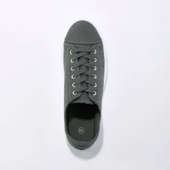 Sneakers in canvas met veters en doorloopzool in platformstijl
