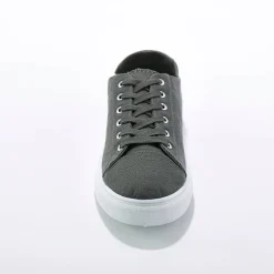 Sneakers in canvas met veters en doorloopzool in platformstijl