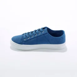 Sneakers in canvas met veters en doorloopzool in platformstijl