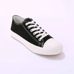 Sneakers in canvas, met veters