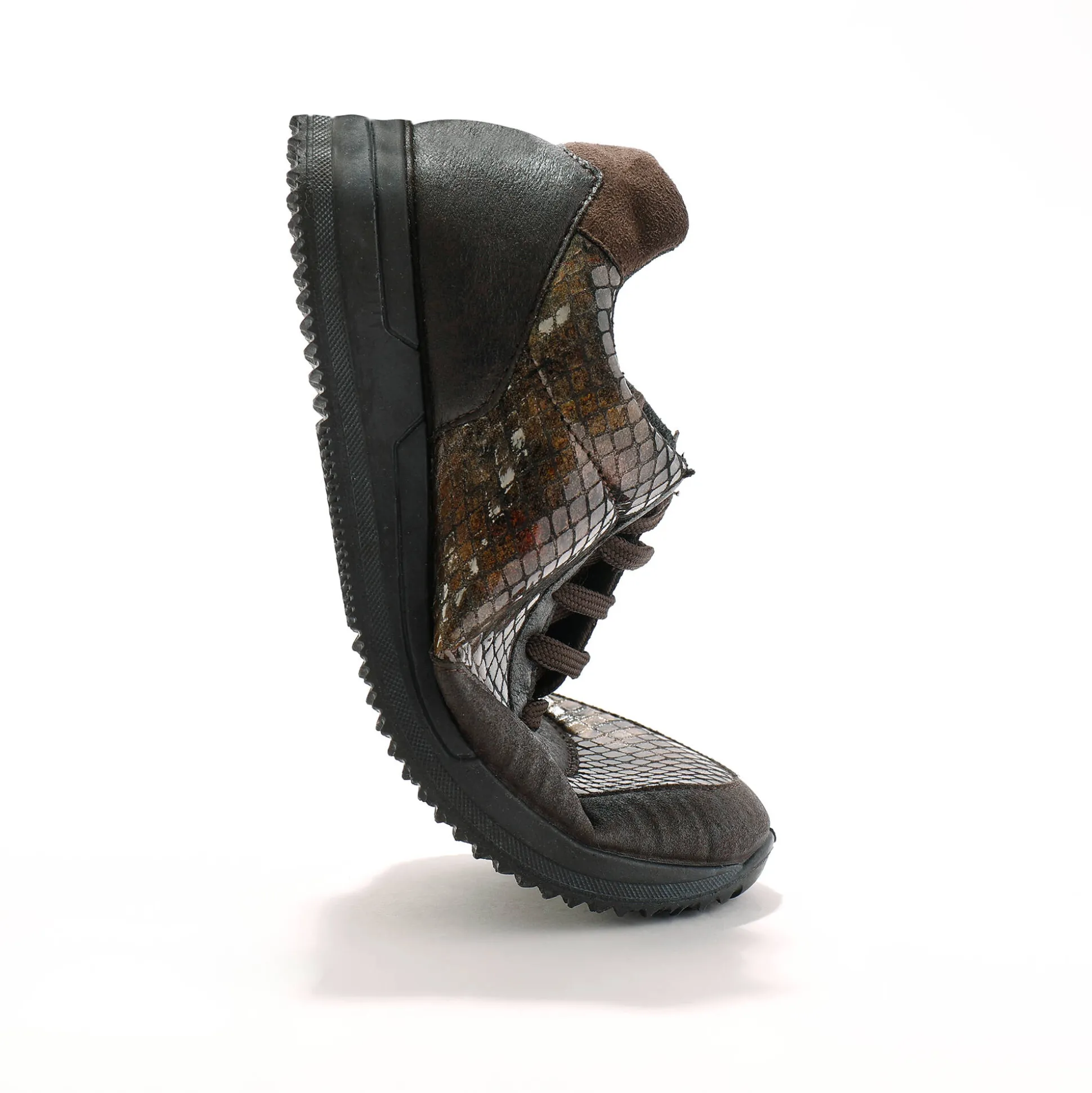 Sneakers in stretchstof met vetersluiting - speciaal gevoelige voeten