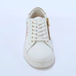 Sneakers met borduursel en rits