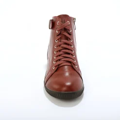 Sneakers met hoge schacht, rits en goudkleurige gesp