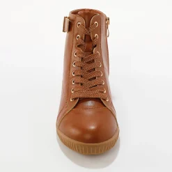 Sneakers met hoge schacht, rits en goudkleurige gesp
