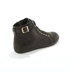 Sneakers met hoge schacht, rits en goudkleurige gesp