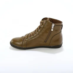 Sneakers met hoge schacht, rits en goudkleurige gesp