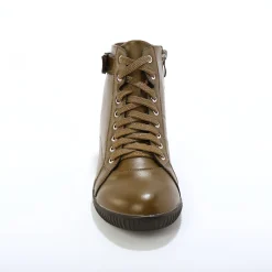 Sneakers met hoge schacht, rits en goudkleurige gesp