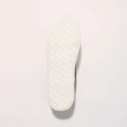 Sneakers met platformzool en goudkleurige mesh pasjes - kaki