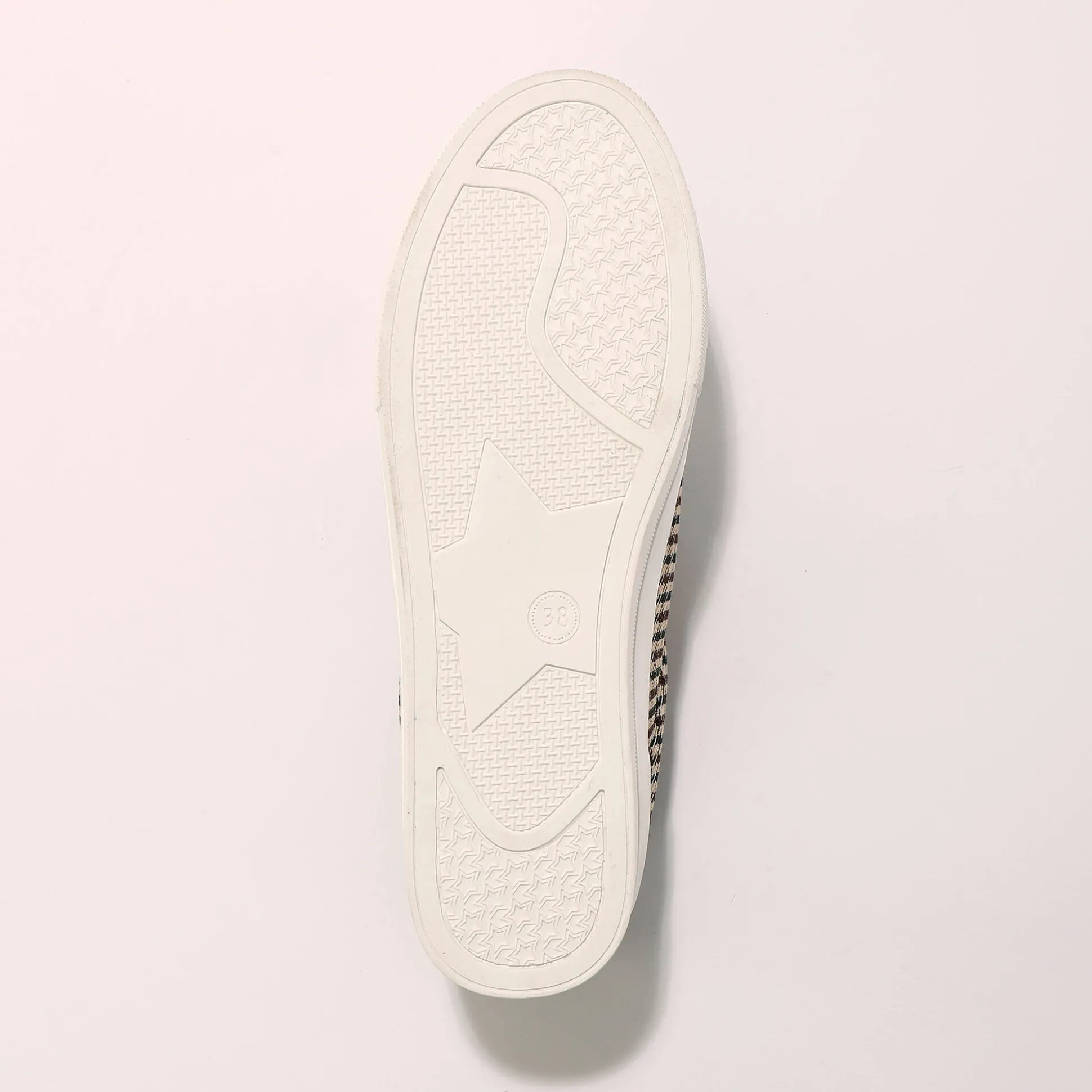 Sneakers met scratchsluiting in 2 materialen - geruit