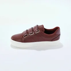 Sneakers met scratchsluiting en kroko-effect - zwart