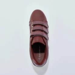 Sneakers met scratchsluiting en kroko-effect - zwart