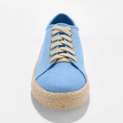 Sneakers met sleehak en koordzool