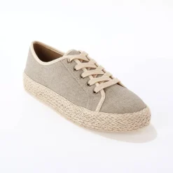 Sneakers met sleehak en koordzool