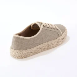 Sneakers met sleehak en koordzool