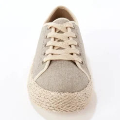 Sneakers met sleehak en koordzool