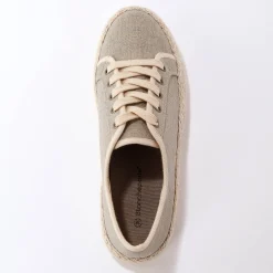Sneakers met sleehak en koordzool
