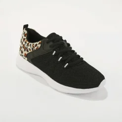 Sneakers met veters en dierenhuidprint