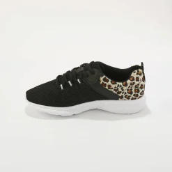 Sneakers met veters en dierenhuidprint