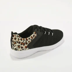 Sneakers met veters en dierenhuidprint
