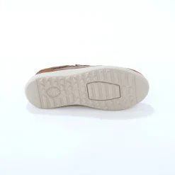 Sneakers met veters en rits, in leer met rekbare pasjes