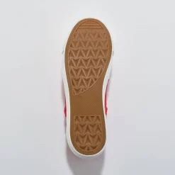 Sneakers met veters, verwassen canvas met sierstiksel