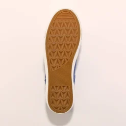 Sneakers met veters, verwassen canvas met sierstiksel