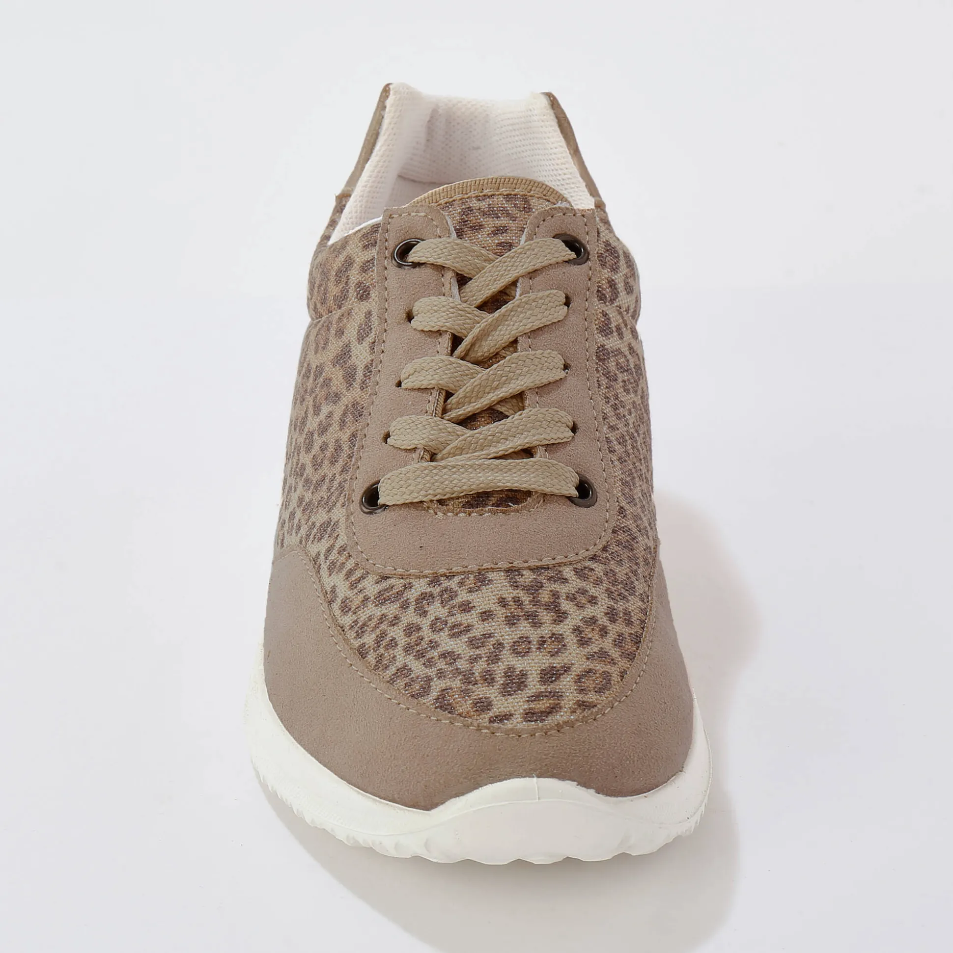 Sneakers met veters, voor gevoelige voeten, rekbaar materiaal - glanzend