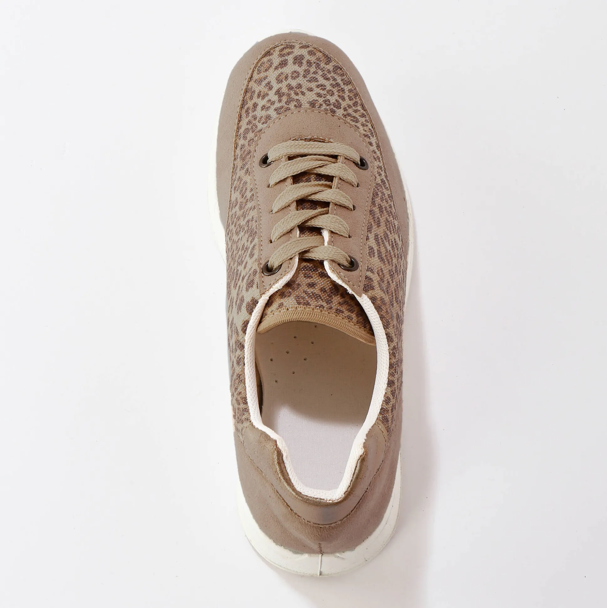 Sneakers met veters, voor gevoelige voeten, rekbaar materiaal - glanzend