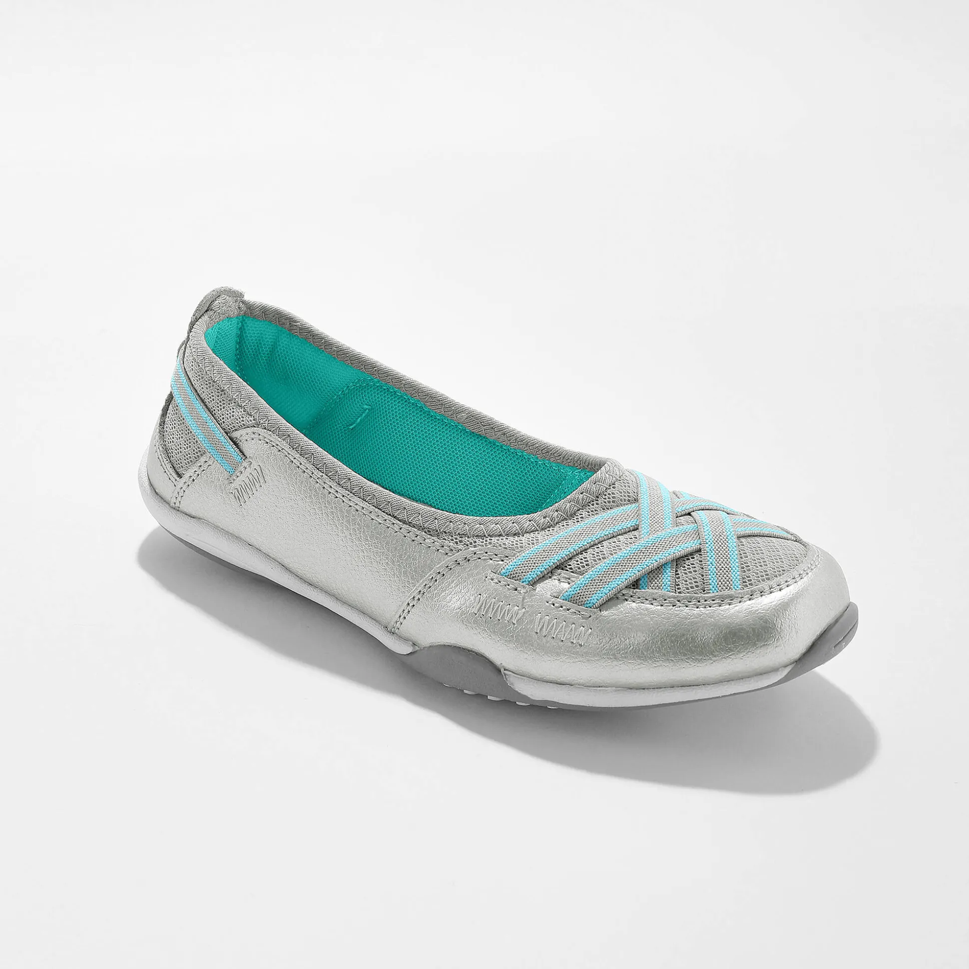 Soepele ballerina's in leer