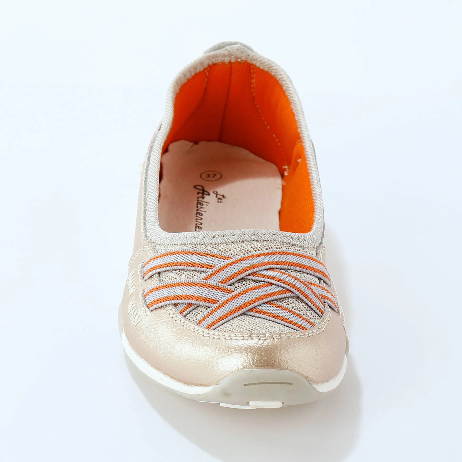 Soepele ballerina's in leer