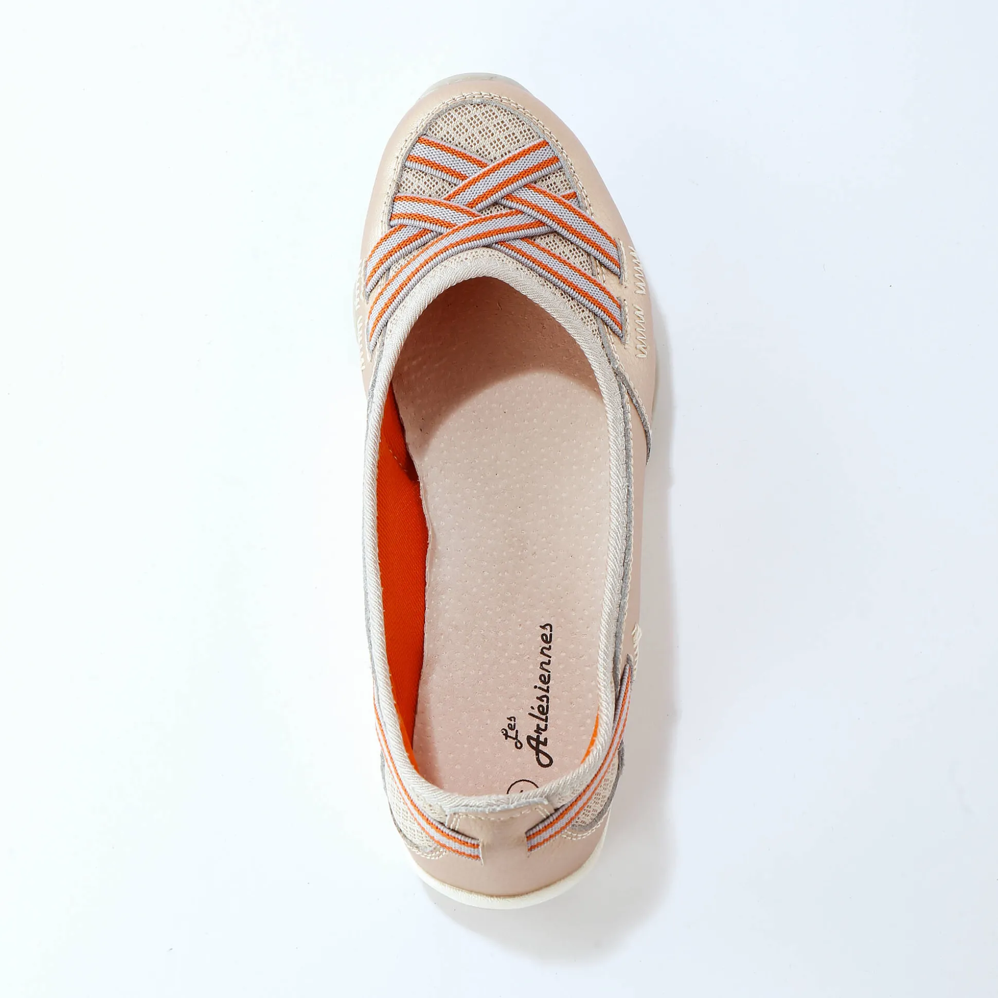 Soepele ballerina's in leer