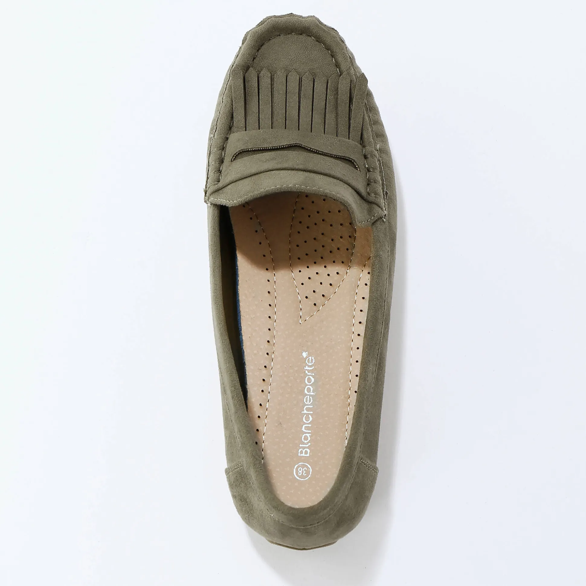 Soepele mocassins in microvezeltextiel