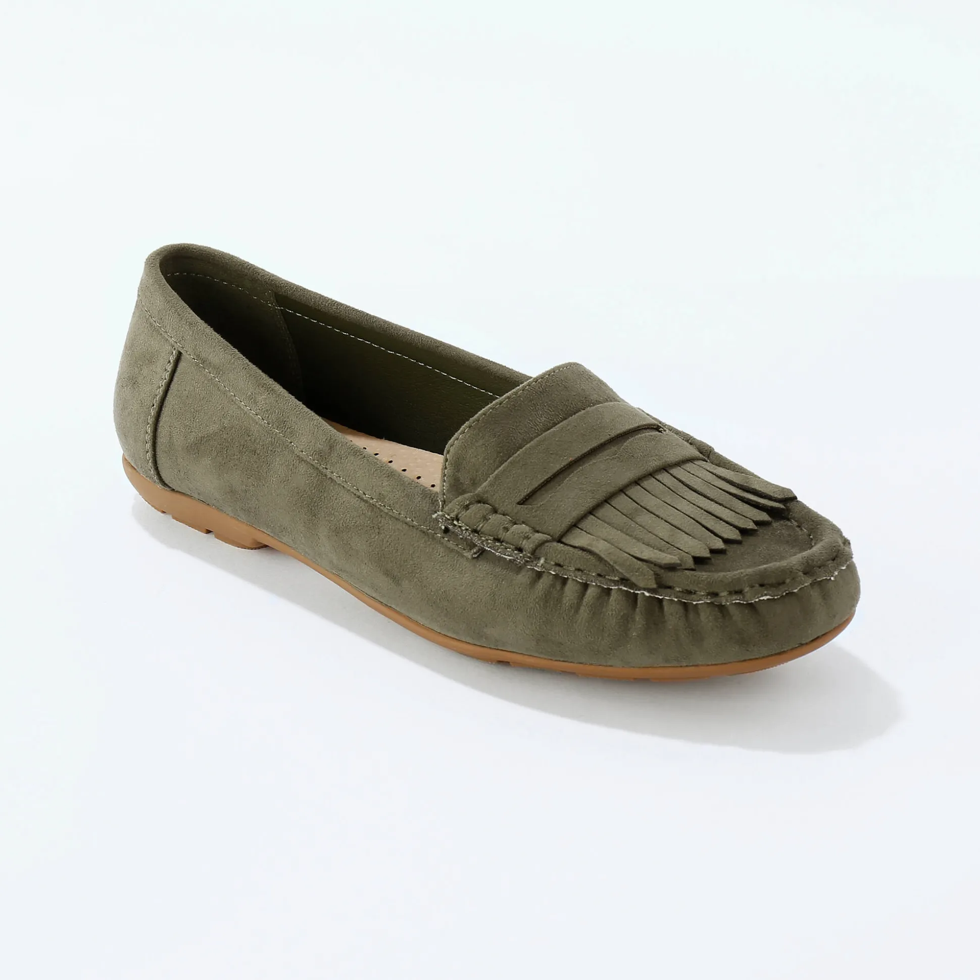 Soepele mocassins in microvezeltextiel