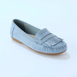 Soepele mocassins in microvezeltextiel
