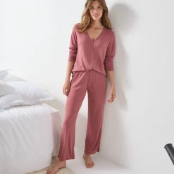 Soepele pyjama in textuurtricot