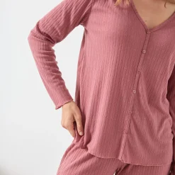 Soepele pyjama in textuurtricot