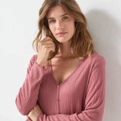 Soepele pyjama in textuurtricot