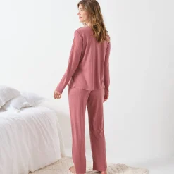 Soepele pyjama in textuurtricot