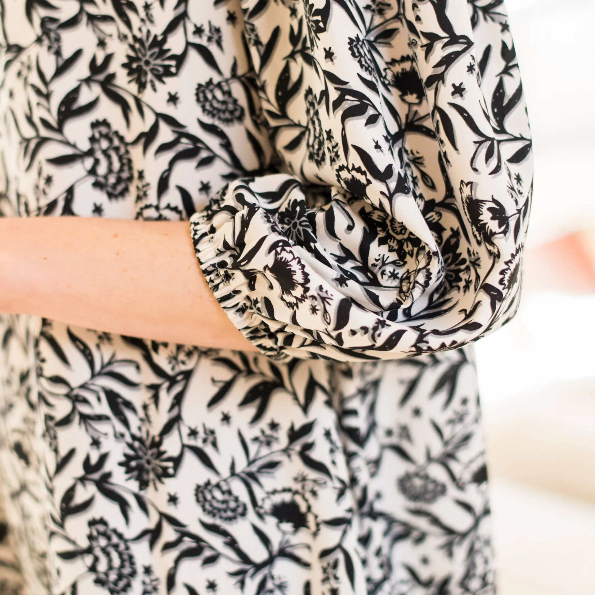 Soepele tuniek met bloemenprint, 3/4-mouwen