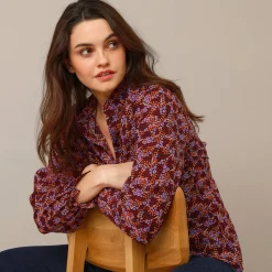 Soepelvallende blouse met bloemenprint