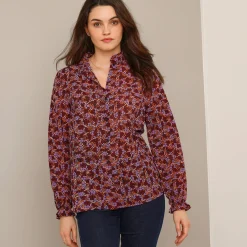 Soepelvallende blouse met bloemenprint