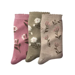 Sokken met bloemenprint - set van 3 paar