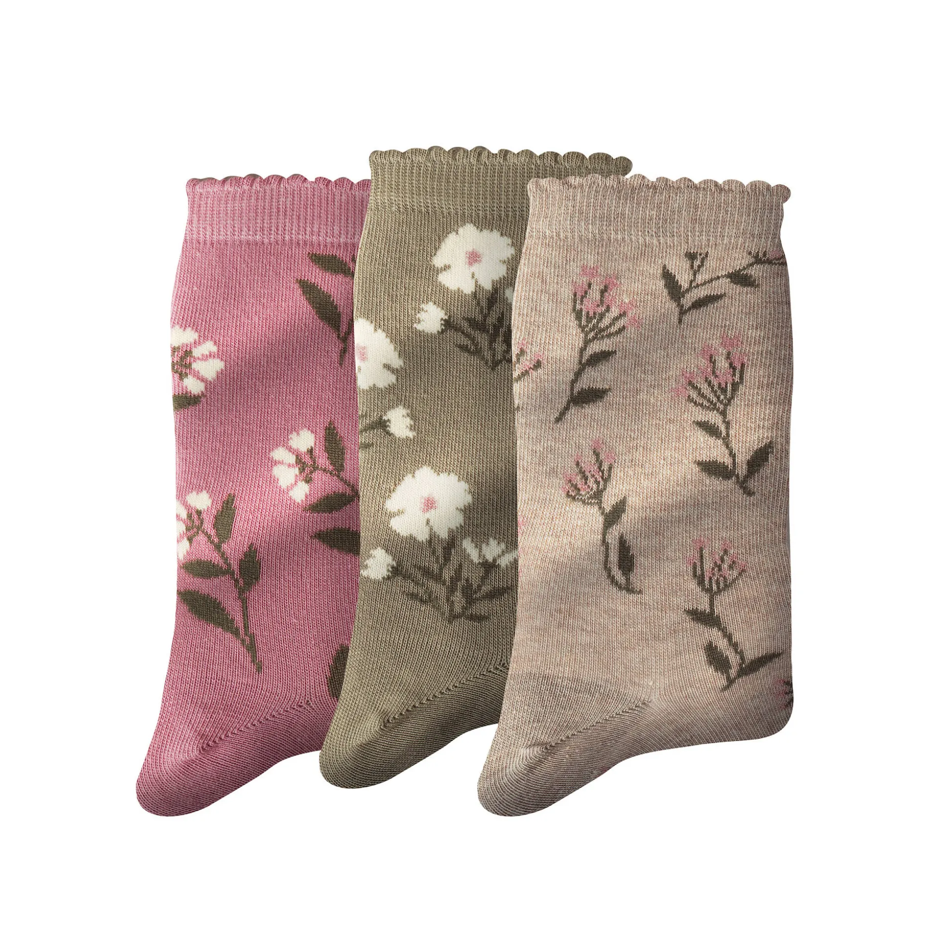 Sokken met bloemenprint - set van 3 paar